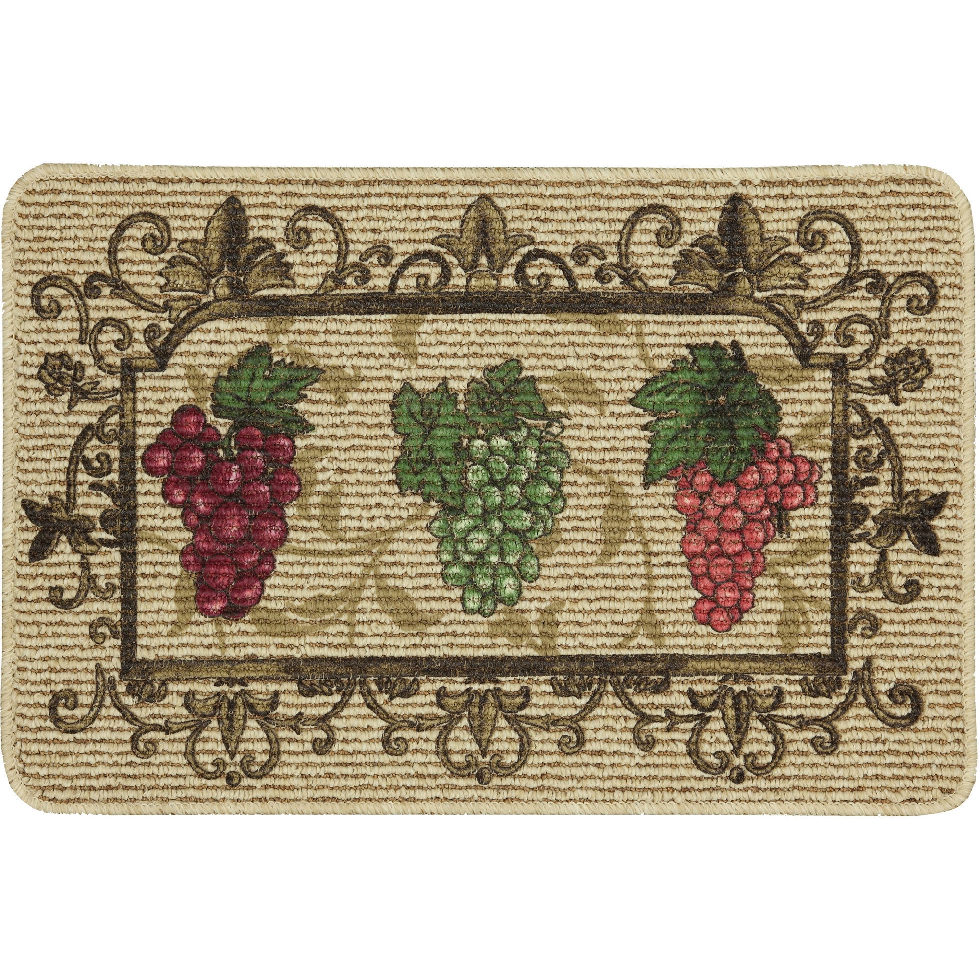 Mainstays Nature Trends Grape Bunches Printed Kitchen Mat 18 X