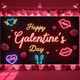 thumbnail image 5 of Red Hearts Galentine Banner Gold Stars BFF Display Lipstick Design Gift Box Pattern Friendship Backdrop for Galentine's Day Party BFF Gathering Girls' Night, 5 of 9