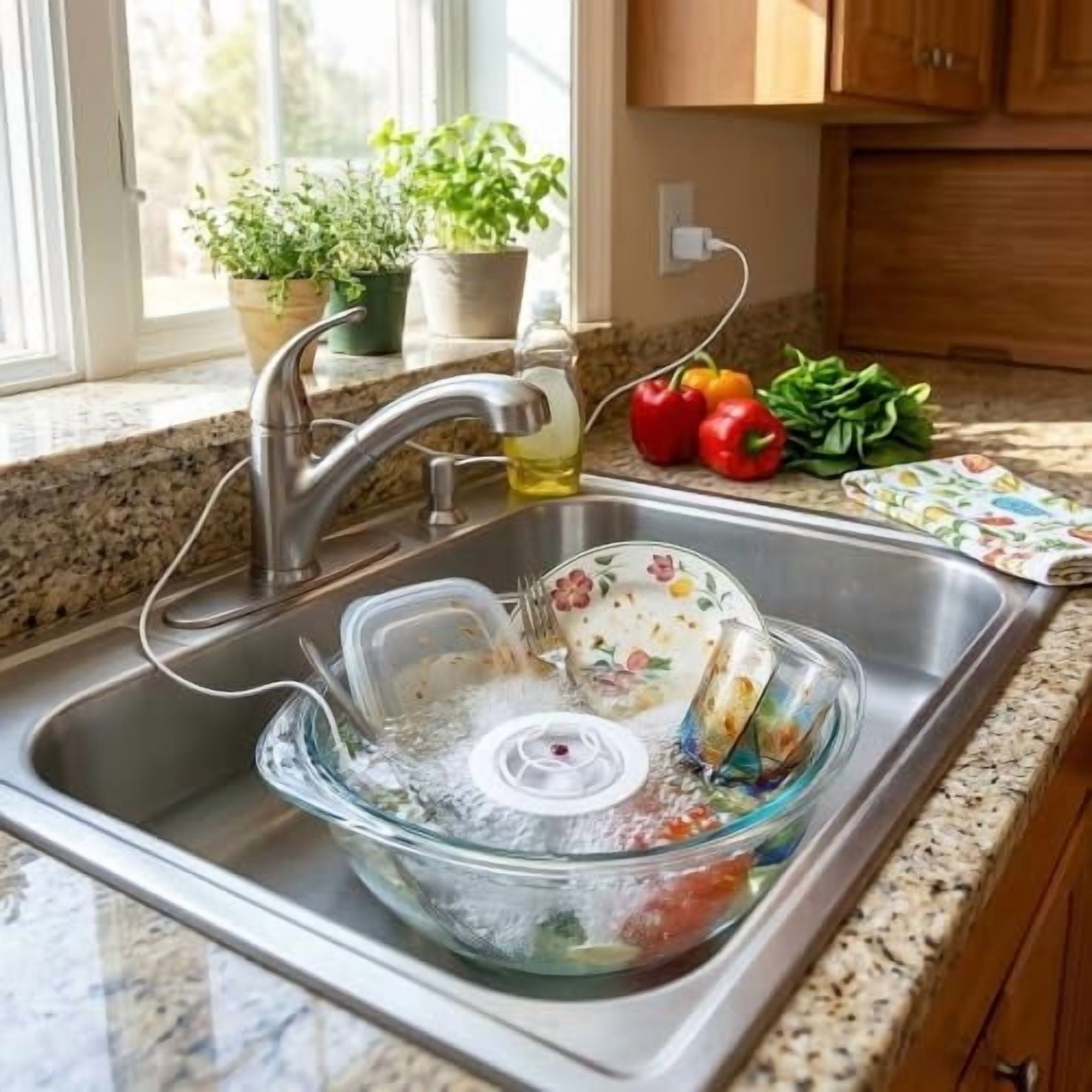 weibbin Mini Dishwasher Portable Dishwashers Portable Cleaner With High Pressure Water Spray USB Portable Mini Dishwasher High Pressure Spray Rechargeable Automatic Shut-Off for Kitchen