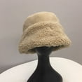 thumbnail image 3 of CoCopeaunt Winter New Lamb Wool Fisherman Hat Women Fashion Warm Straight Bucket Cap North Cold-Proof Hoodie, 3 of 6