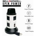 thumbnail image 3 of Bell + Howell Spin Power Surge Protector Charging Station – 4 Outlets, 6 USB Ports, 7ft Retractable Cord, Built-in Phone Holder, 3 of 5