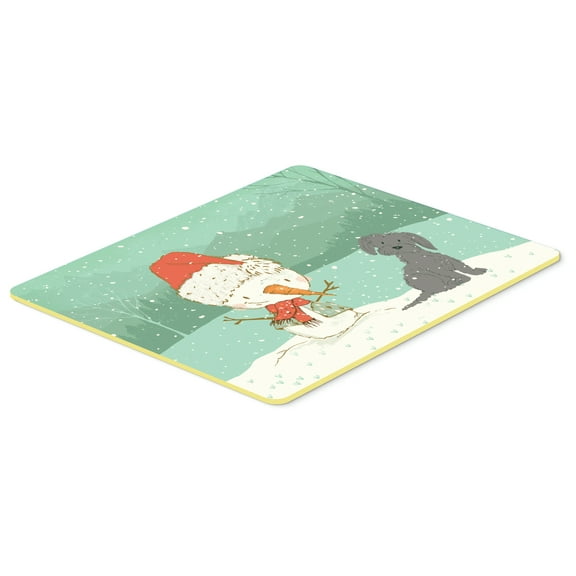 Black Maltese Snowman Christmas Kitchen or Bath Mat 24x36