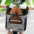 thumbnail image 6 of PetAmi Dog Bike Basket, Soft-sided Ventilated Dog Bike Carrier Backpack, Dog Pet Bicycle Basket for Bike Handlebar, Small Medium Puppy Cat Kitten Car Booster Seat with Safety Strap (Gray), 6 of 8