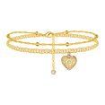 thumbnail image 2 of Fiudx Tobillera con Letras, Elegante Tobillera con Dije de Corazón, Diseño En Capas para La Moda, Joyería Personalizada para Mujer, Perfecta para Fiestas En La Playa o Citas Nocturnas, Una Declaració, 2 of 4