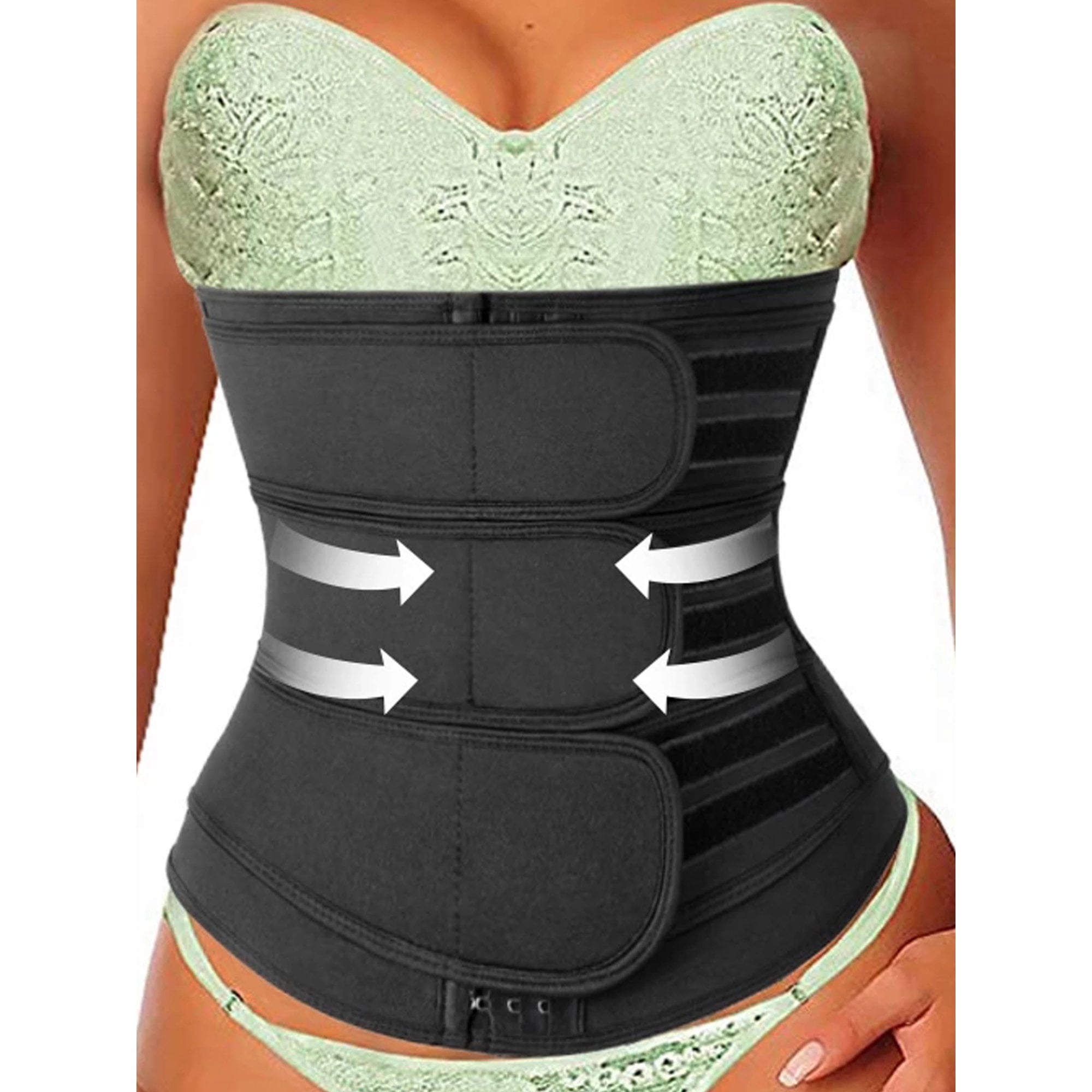 SHAPERIN Double Belt Waist Trainer for Women Neoprene Sweat Fitness Waist  Cincher Body Shaper for Weight Loss