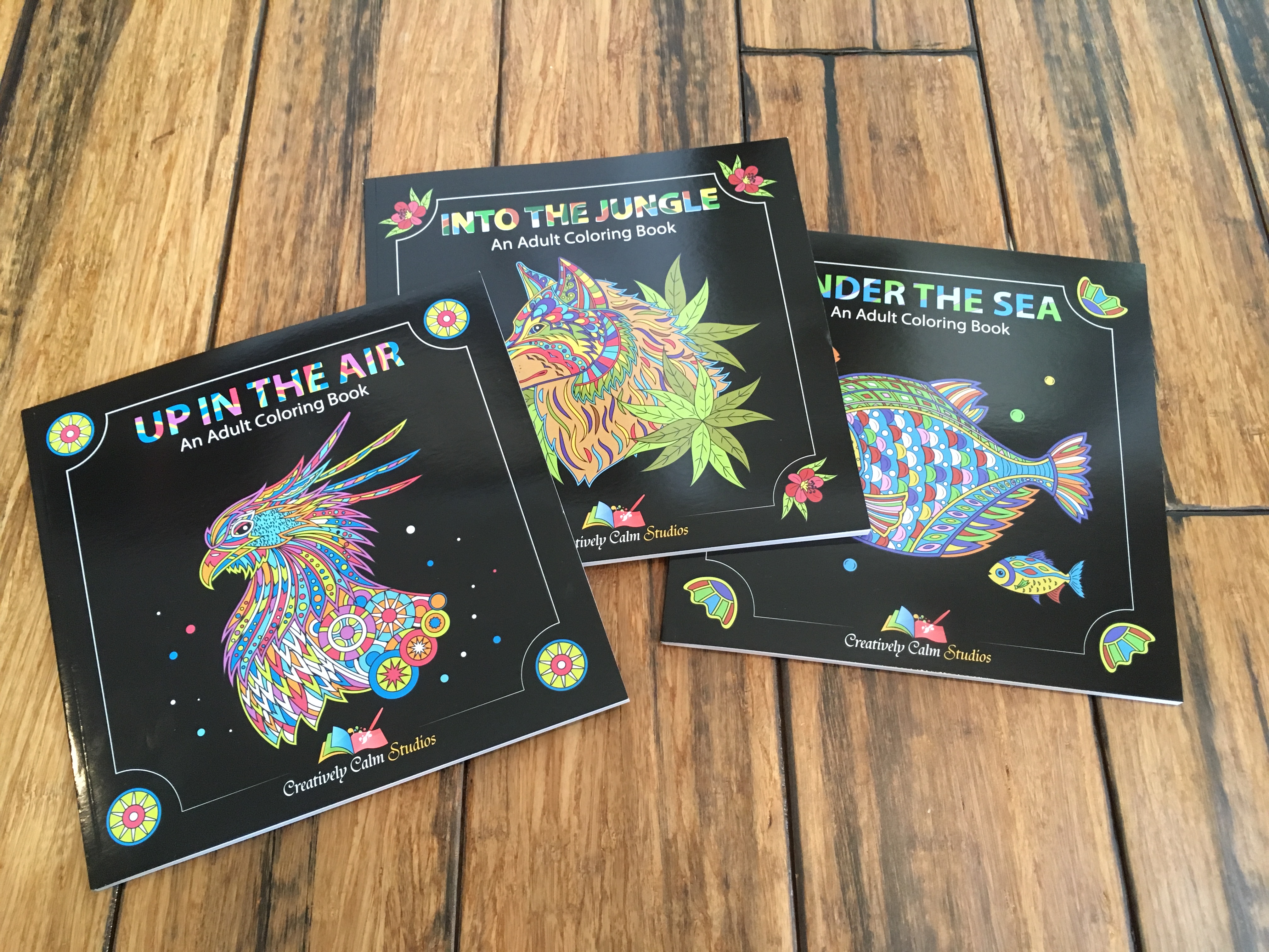 Adult Coloring Books Set.Three Books! Designs from The Sky, Land &amp; Sea. Coloring Books for Adults Relaxation - image 2 of 6
