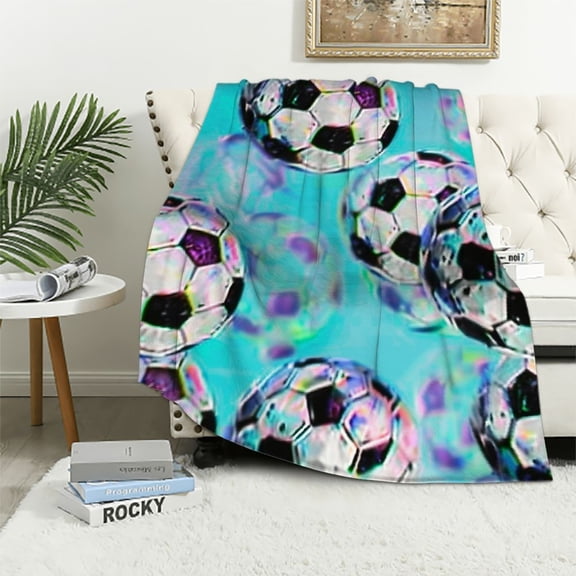 BCIIG Soccer Blanket Gifts for Girls Ultra Soft Flannel Merch Soccer Throw Blanket for Soccer Lovers Players Team Soccer Gifts Stuff 40x50in