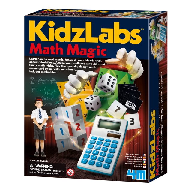 Kit de juegos y acertijos de magia matemática 4M con calculadora