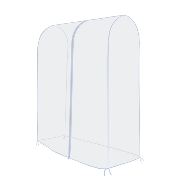 Garment Rack Cover Transparent PEVA Rail Rack Cover Clear Zip Clothing Dustproof Waterproof Bag Apparel Storage Display