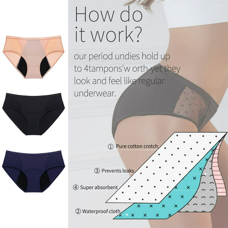 Valcatch Postpartum Underwear Menstrual Period Panties Four Layer  Leak-Proof Cotton Protective Briefs Regualr & Plus Size