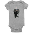 thumbnail image 1 of GRAY Bernie Sanders Mittens Inauguration Meme Baby 1 Piece, 1 of 1