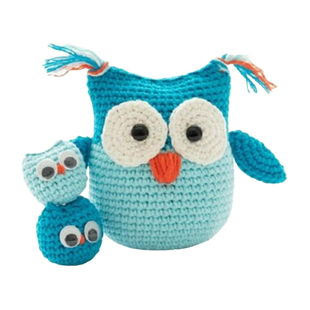 GUOOL DIY Crochet Hand Knitting Toy Classic for Birthday Gift Beginner Adults Blue