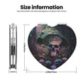 thumbnail image 3 of Uemuo Forest Mushroom Skull Print Compact Portable Pocket Makeup Mirror - Leather Cover, Elegant Travel Cosmetic Mirror for Purse, Pocket, and Handbag-Heart Shape, 3 of 9