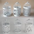 thumbnail image 7 of Walbest Hollow Candlestick Tealight Holder, Small Bird Cage Vintage Candle Lantern Decorative Metal Candle Holder for Hanging or Table Top Home Decor Wedding Party Accessory, White, 5.51 inch Height, 7 of 7