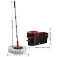 thumbnail image 3 of Foot-Operated Spin Mop and Bucket Set, Foot Pedal Wringing, 360° Rotating Stainless Steel Handle, Microfiber Mop Heads, for Hard Floors, Home  Office Cleaning, 3 of 11