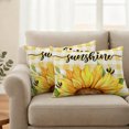 thumbnail image 6 of Outdoor Pillow Covers 20x12 Set of 2, Sunflowers Waterproof Patio Throw Pillow Covers for Couch Sofa Chair, Yellow Plaid Sunshine Vintage Country Bee Decorative Pillowcases for Throw Pillows, 6 of 9