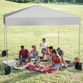 thumbnail image 2 of DYTesa 10x10ft Pop up Canopy, 1-Person Setup Portable Shelter, Adjustable Straight Leg Heights Instant Shelter with Wheeled Carry Bag, Canopies for Events and Camping, White, 2 of 7