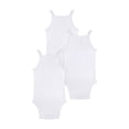 thumbnail image 3 of Buyless Fashion Baby Boy White Eyelet Camisole Sleeveless Onesies In Soft Cotton, 3 of 7