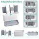 thumbnail image 3 of Soporte para cepillo de dientes y pasta de dientes, drenaje para encimera de baño con divisores ajustables, organizador grande para pasta de dientes, almacenamiento rústico antideslizante para du, 3 of 3