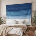thumbnail image 3 of Navy Blue Ombre Large Tapestry for Bedroom Wall Hanging Tapestry,Modern Abstract Art Blue White Striped Ceiling Backdrop Tapestries Poster Blanket Wall Decor for Teens Room Living Room 86" x 104", 3 of 8