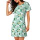 thumbnail image 2 of Easygdp Horse And Flower Camisón de manga corta para mujer, informal, estampado, 2 of 6
