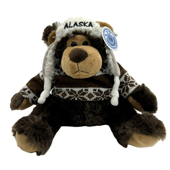 Alaskagift Grizzly Bear With Sweater 9 Inch