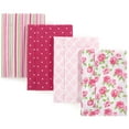 thumbnail image 4 of Hudson Baby Infant Girl Cotton Flannel Burp Cloths 4pk, Toile, One Size, 4 of 46