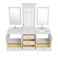 thumbnail image 6 of Ariel Stafford 85 In. Double Rectangle Sink Bathroom Vanity Set With Carrara White Quartz Countertop 1.5 Edge In White, 6 of 8