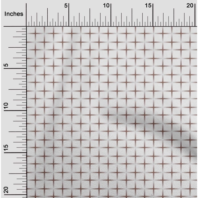 oneOone Viscose Jersey Brown Fabric Geometric Check Sewing Craft Projects Fabric Prints by Yard 60 Inch Wide