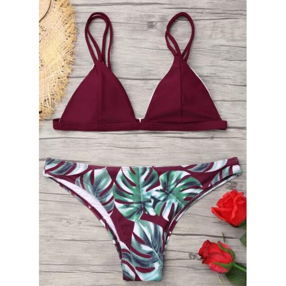 maroon 2 piece bathing suit