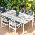 thumbnail image 2 of Easter Table Cloths for 3 Foot Rectangle Tables, Spring Colorful Bunny Eggs Flowers Polka Dot Plaid Patio Waterproof Elastic Fitted Tablecloths, Washable Rectangular Table Cover for Camping, 2 of 8