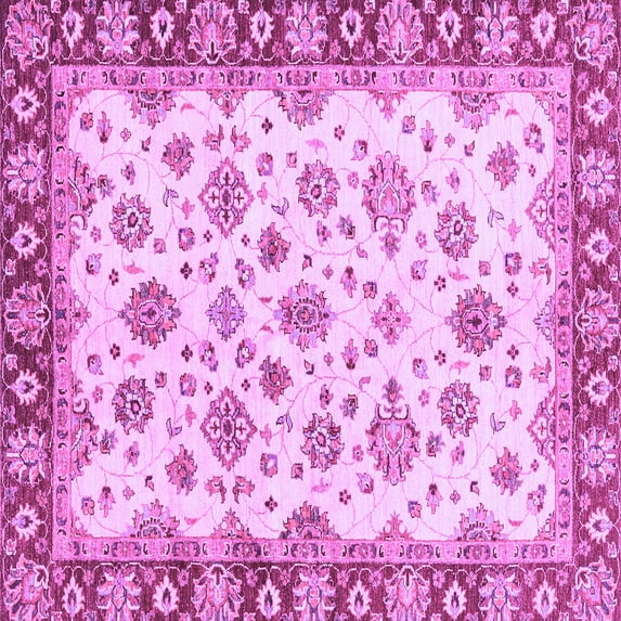 Ahgly Company Indoor Square Abstract Purple Modern Area Rugs, 7' Square