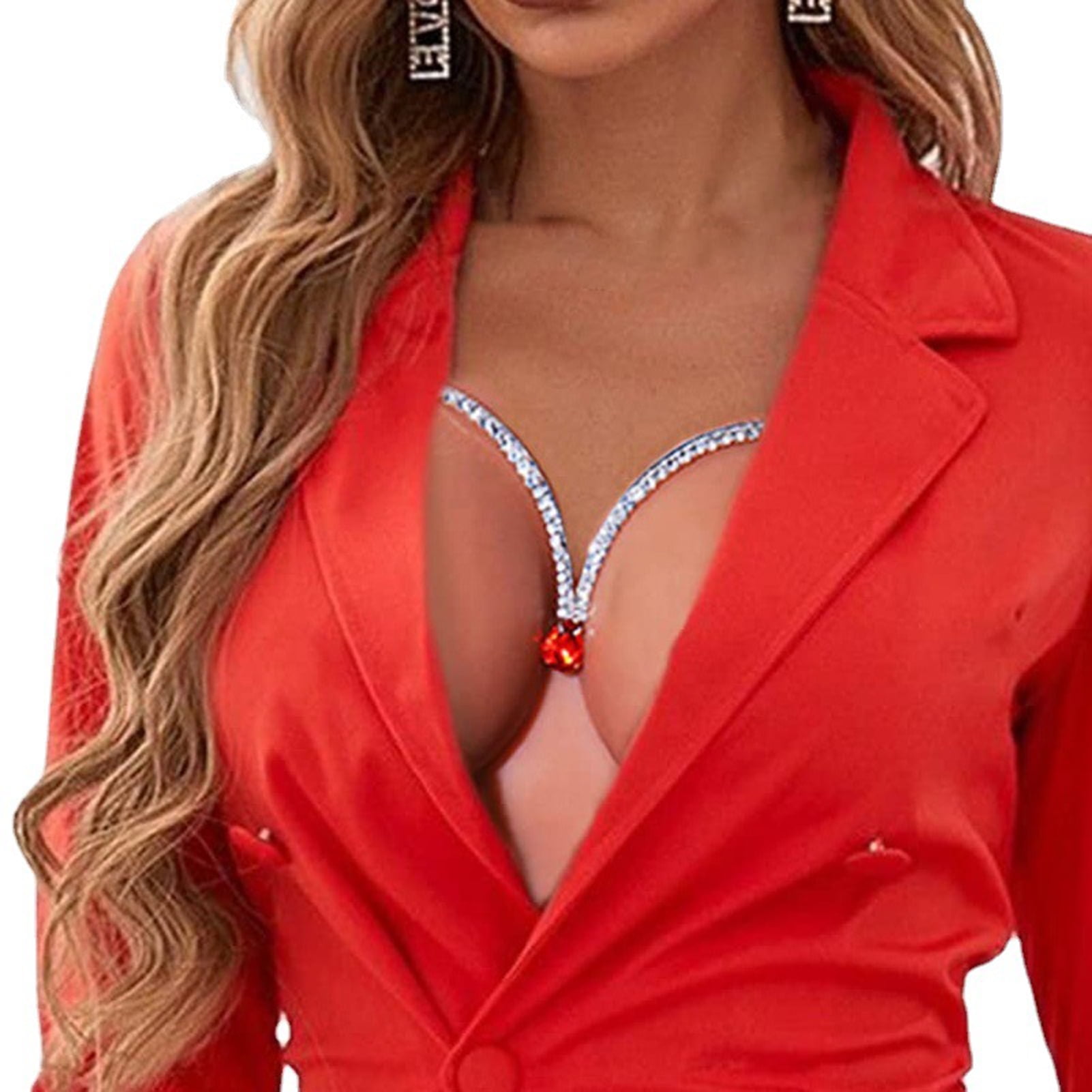 Travelwant Sparkly Crystal Body Chain Rhinestone Bling Bra Chain Sexy