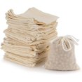 thumbnail image 1 of 50 Cotton Bags, Reusable Tea Strainer Bags With Drawstring (8 X 10 Cm)(c-g-3), 1 of 5