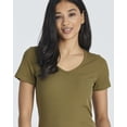 thumbnail image 5 of 5 Pack: Women's Soft Ribbed Short Sleeve V-Neck T-Shirt Casual Summer Tee Shirts, 5 of 6