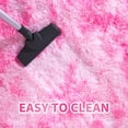 thumbnail image 3 of Junovo Fluffy Oval Rug Soft Tie Dye Area Rugs Shaggy Colorful Carpet Plush Bedside Carpet for Teen Dorm Baby Nursery,2.6 x 5.3ft,Pink, 3 of 7