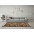 thumbnail image 3 of Ahgly Company Indoor Round Abstract Brown Modern Area Rugs, 8' Round, 3 of 4