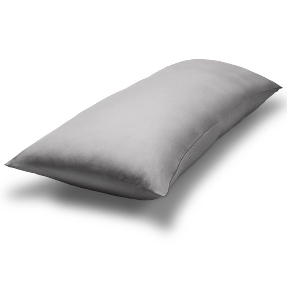 Funda de Almohada Corporal Bare Home Cierre de Cremallera Ultra Suave Doble Cepillado Gris Claro