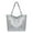 Silver, variant on Womens Tote Bag Large Capacity Retro Vegan Leather Zipper Work Bag Travel Shoulder Bags