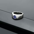 thumbnail image 3 of Gem Stone King Men's 925 Sterling Silver Blue Lapis Ring | 1.40 Cttw | Oval 8X6MM | Gemstone | Size 13, 3 of 4