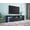 Black, variant on 65.35in Wall Mounted Floating TV Stand with 20 Color LEDs and Charging Station, White Particle Board+MDF Entertainment Center for Living Room, Space Saving