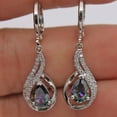 thumbnail image 2 of UDIYO Fashion Women Faux Topaz Shiny Rhinestone Water Drop Leaverback Earrings Gift, 2 of 6