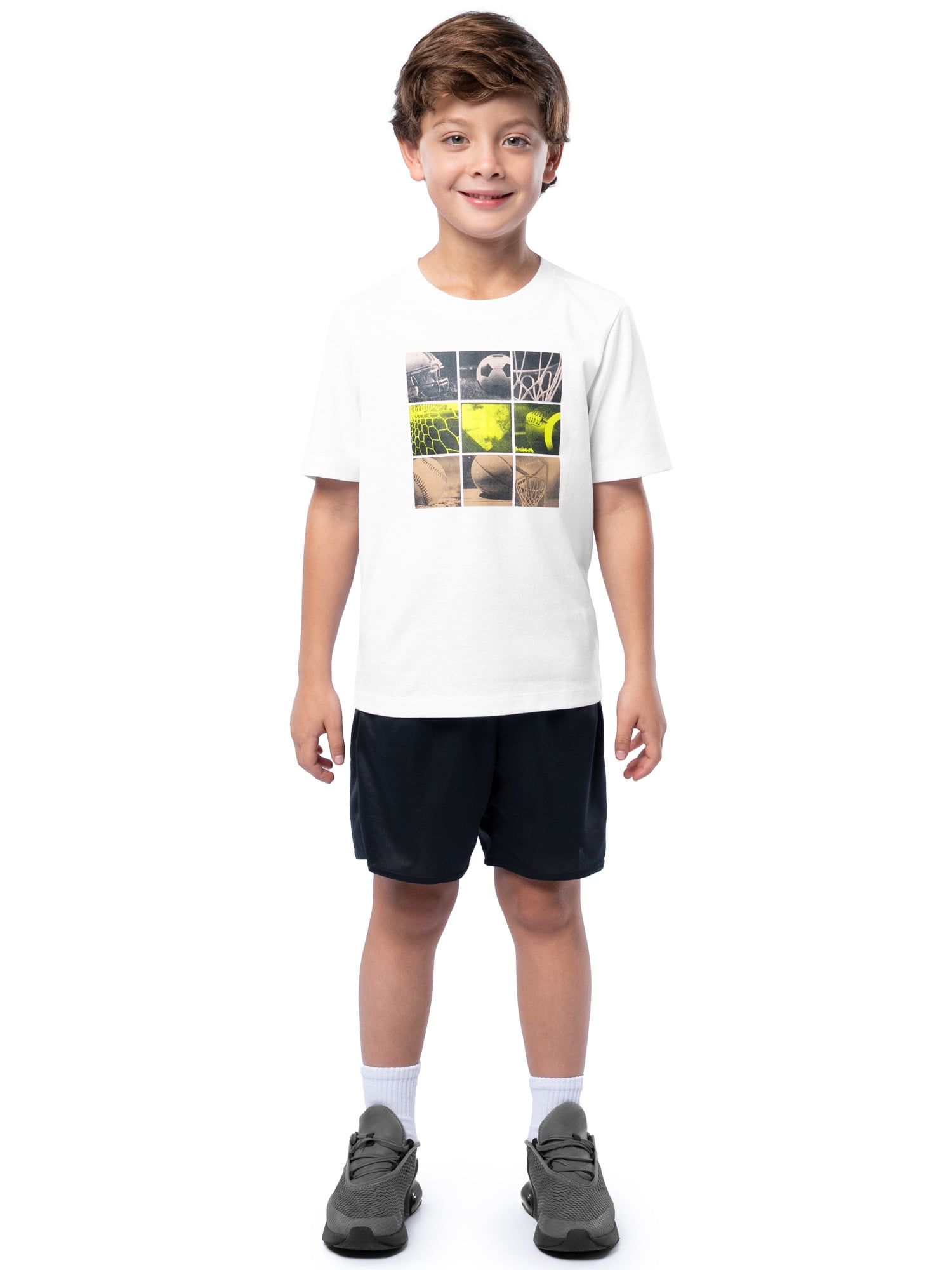 Athletic Works Boys Short Sleeve Graphic T-Shirt, Sizes 4-18 & Husky