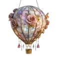 thumbnail image 2 of Hot Air Balloon Sun Catcher - Stained Glass Style Acrylic Hanging Decor - Outdoor Indoor Waterproof Ornament for Windows, Garden & Patio - Colorful Light Catcher Gifts, 2 of 3