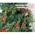 thumbnail image 3 of Guirlande de Noël 6 Pieds Cèdre Artificiel Pin Guirlande Réaliste Verdure d'Hiver avec Baies Rouges Guirlande pour Fête de Noël Table Murale Décoration Intérieure Extérieure Hiver, 3 of 7