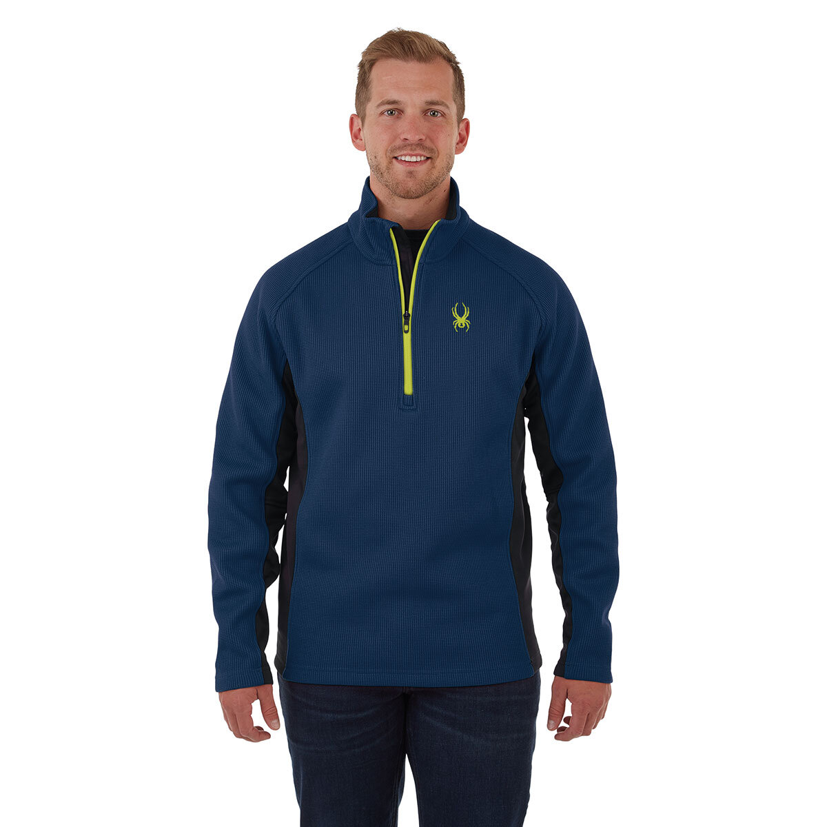Spyder Active Sports Men's Outbound Half Zip Mid-Weight Mock Neck Sweater,  Size Small