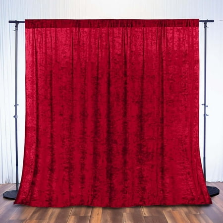 Efavormart 8Ft H x 8Ft W Premium WINE Velvet Backdrop Curtain Panel Drape Background For Events