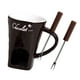 thumbnail image 1 of Cuenco para fondue de chocolate, taza para fondue con tenedores, calentador de mantequilla, derrite, calentamiento cerámico Marrón, 1 of 9
