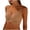 Khaki, variant on Women's Non Removable Pads Bra Seamless Wireless V Neck Bralette Wide Shoulder Straps Smoothing Back for Everyday Yoga Lounge Wear Coffee L