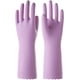 thumbnail image 1 of Guantes de PVC para limpieza del hogar, guantes reutilizables para lavar platos con forro flocado de algodón, impermeables, antideslizantes, medianos Fokelyi WRQX-100-3, 1 of 7